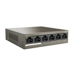 Tenda TEF1106P-4-63W PoE AT switch 4x PoE 802.3af/at, 6x 100Mb/s, PoE celkem 63W, fanless, PoE+