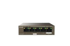 Tenda TEG1105PD PoE PD Gigabit switch, 1x PoE IN, 4x PoE OUT 802.3af, 5x 1 Gb/s, max. 30W, fanless