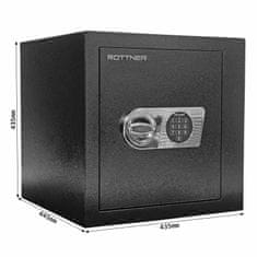 Rottner Monaco 45 EL nábytkový elektronický trezor černý | Elektronický zámek | 43.5 x 43.5 x 44.5 cm