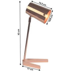 KONDELA Stolní lampa Fabel - růžové zlato