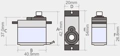 HADEX Servo MG945 360° 12kg, kovové převody