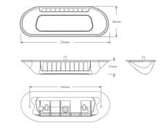 Stualarm LED světlo nástěnné s výstražným světlem, černé, 35W, ECE R65 (wl-B035)