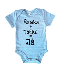 Hobbytriko Vtipné body pro miminko - Mamka + Taťka = Já Barva: Mátová, Velikost: 6-12 m, Délka rukávu: Krátký rukáv