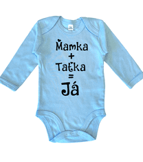 Hobbytriko Vtipné body pro miminko - Mamka + Taťka = Já Barva: Mátová, Velikost: 6-12 m, Délka rukávu: Krátký rukáv