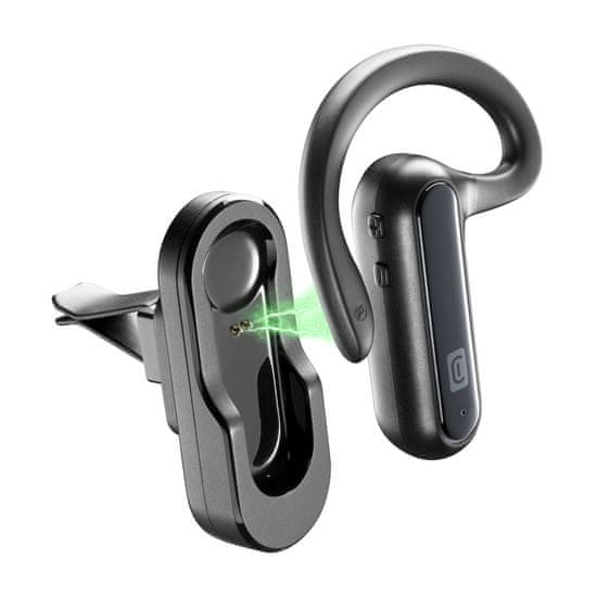 CellularLine Bluetooth headset Cellularline CAR FLAT včetně nabíjecí základny do auta, černý