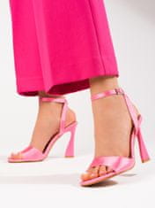 Amiatex Výborné sandály růžové dámské na jehlovém podpatku, odstíny růžové, 40