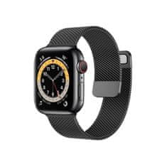 TopQ Řemínek Milanese na hodinky pro Apple Watch 38/40/41 mm černý