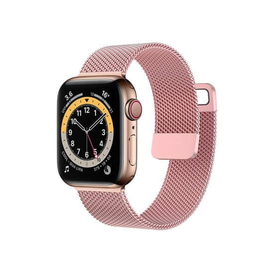 Case4mobile Řemínek Milanese pro Apple Watch 42/44/45/49 mm - rosegold