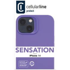 CellularLine Ochranný silikonový kryt Cellularline Sensation pro Apple iPhone 14, fialový