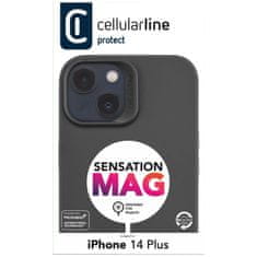 CellularLine Ochranný silikonový kryt Cellularline Sensation s podporou MagSafe pro Apple iPhone 14 Plus, černý