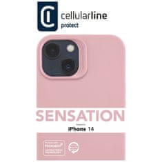 CellularLine Ochranný silikonový kryt Cellularline Sensation pro Apple iPhone 14, růžový