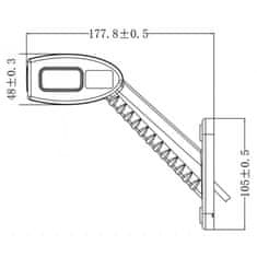 Kaxl Obrysové LED světlo zadní pravé 178mm, 12/24V, KMR8 L1301