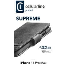 MobilPouzdra.cz Prémiové kožené pouzdro typu kniha Supreme pro Apple iPhone 14 PRO MAX, černé