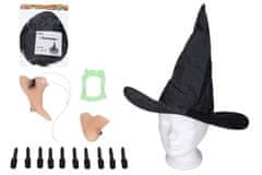 karneval - čarodějnice (nos, brada, prsty, klobouk a zuby)