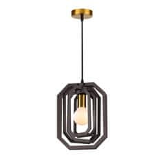 ACA ACA Lighting závěsné svítidlo 1XE27 tmavě hnědá kůže MDF D24XH100CM TRITON ZM391P24WDL