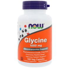 NOW Foods Glycin, 1000 mg, 100 kapslí