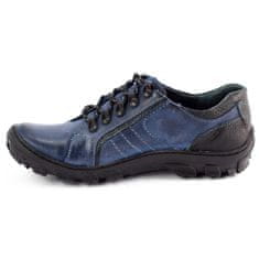 Pánské trekové boty kožené 904 navy blue velikost 45