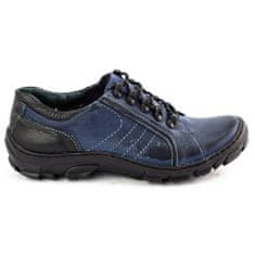 Pánské trekové boty kožené 904 navy blue velikost 45