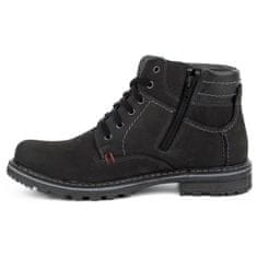 Pánské zateplené boty 197 black nubuck velikost 45