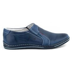 Pánské kožené boty 334 navy blue velikost 45