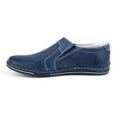 Pánské kožené boty 334 navy blue velikost 45