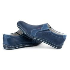 Pánské kožené boty 334 navy blue velikost 45