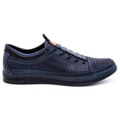 Pánské letní kožené boty K22 navy blue velikost 46