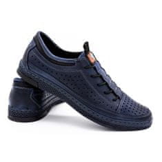 Pánské letní kožené boty K22 navy blue velikost 46