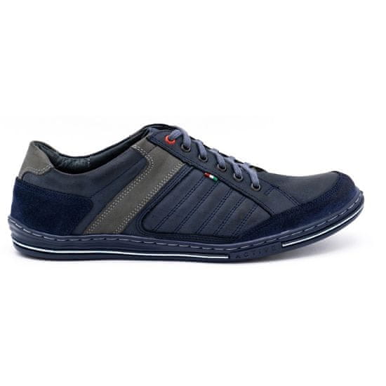 Pánská kožená obuv Olivier 236GT navy blue