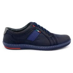 Pánské kožené boty na běžné nošení 238GT navy blue velikost 45