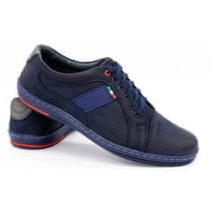 Pánské kožené boty na běžné nošení 238GT navy blue velikost 45