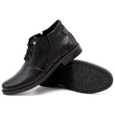Pánské zimní boty kožené 336LU černé velikost 46