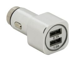 Compass Zástrčka adaptér s 2x USB kovová, napětí 12/24V