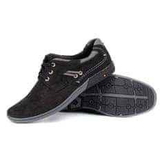 Pánská kožená obuv pro volný čas 861L černá velikost 45