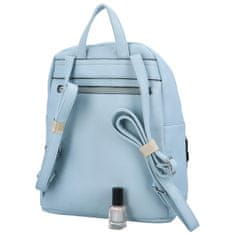 Turbo Bags Trendový dámský koženkový batoh s potiskem Lia, světle modrý