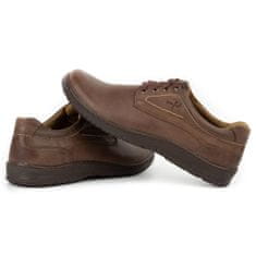 Pánské kožené boty Casual 921K brown velikost 45