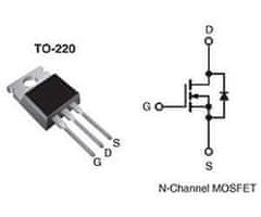 HADEX IRF520 N MOSFET 100V/10A 70W TO220