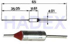 HADEX Tepelná pojistka 228°C axiál. nevratná 10A/250