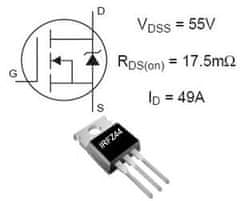 HADEX IRFZ44 N FET 60V/46A 150W 28mOhm TO220 =RFP50N06