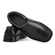 Pánské kožené mokasíny slip-on černé velikost 44