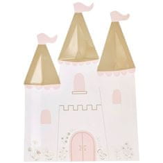 MojeParty Talířky papírové Princess party Zámek 21 x 14 cm 8 ks