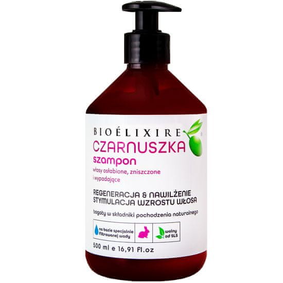 Bioelixire Black seed šampon pro oslabené, poškozené a vypadávající vlasy 500ml