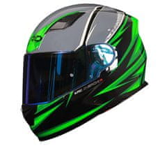 XRC Helma na moto Merchi R black/green/grey vel. XL