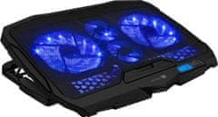 Connect IT FrostWind chladicí podložka pod notebook s modrým podsvícením, ČERNÁ