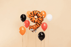 PartyDeco Fóliový balónek číslo 9 Tigr 87cm