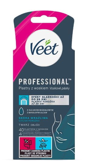 Veet Professional Studené voskové pásky na obličej pro citlivou pokožku 40 ks