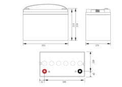 Volt Baterie olověná VRLA GEL VPRO SOLAR VPG-110-12 12V/110Ah VOLT akumulátor