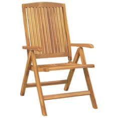 Greatstore Polohovací zahradní židle s poduškami 4 ks masivní teak