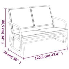 Petromila Zahradní lavice glider černá 120,5x76x86,5 cm textilen a ocel