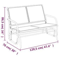 Petromila Zahradní lavice glider hnědá 120,5x76x86,5 cm textilen a ocel